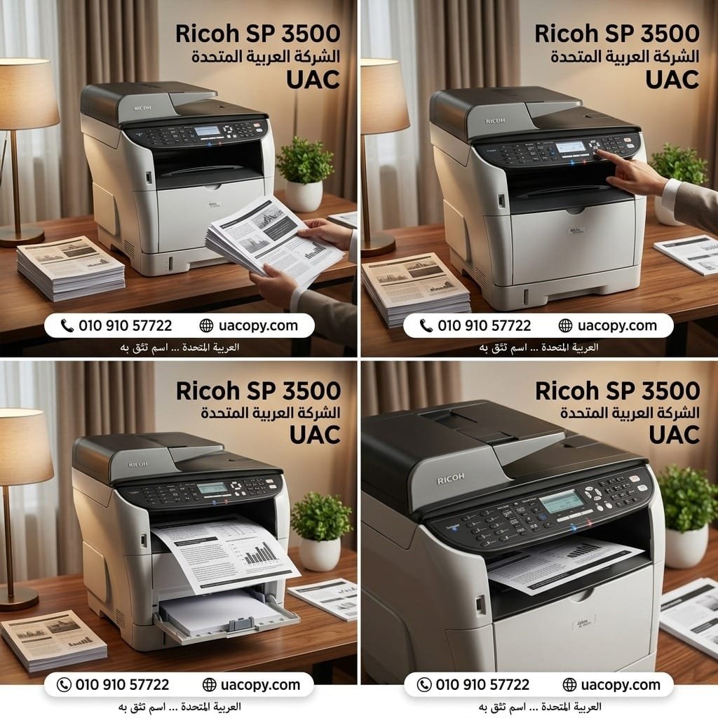 Ricoh SP 3500.. ماكينة تصوير وطباعة A4 عملية للمكاتب التي تبحث عن السرعة وتوفير المساحة 1 Ricoh SP 3500